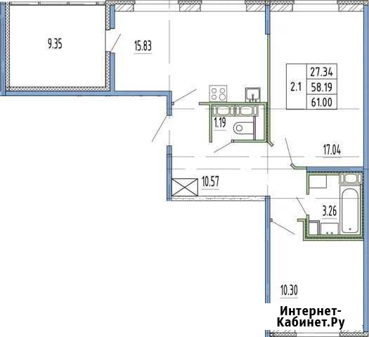 3-комнатная квартира, 61 м², 10/12 эт. на продажу в Санкт-Петербурге Санкт-Петербург - изображение 1