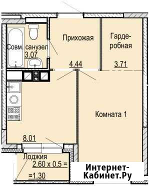 1-комнатная квартира, 32.2 м², 8/17 эт. на продажу в Ижевске Ижевск - изображение 1