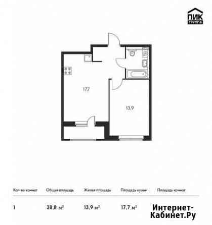 1-комнатная квартира, 38.8 м², 24/25 эт. на продажу в Санкт-Петербурге Санкт-Петербург