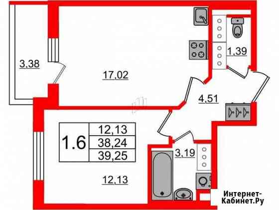 1-комнатная квартира, 38.2 м², 21/24 эт. на продажу в Санкт-Петербурге Санкт-Петербург