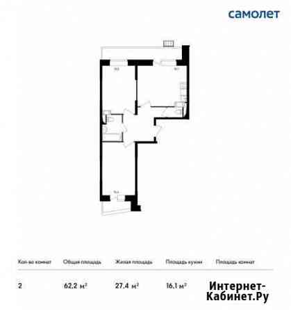 2-комнатная квартира, 62.2 м², 9/17 эт. на продажу в Красногорске Московской области Красногорск