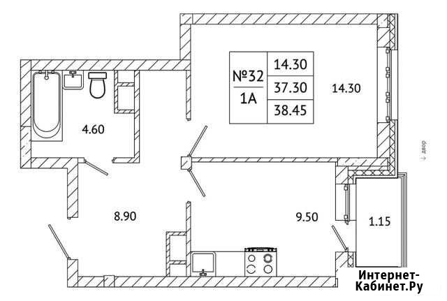 1-комнатная квартира, 38.5 м², 5/5 эт. на продажу в Малаховке Малаховка - изображение 1