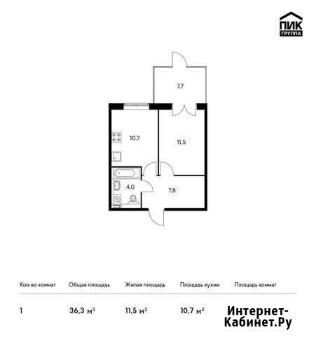 1-комнатная квартира, 36.3 м², 2/9 эт. на продажу в Московском Московской области Московский - изображение 1