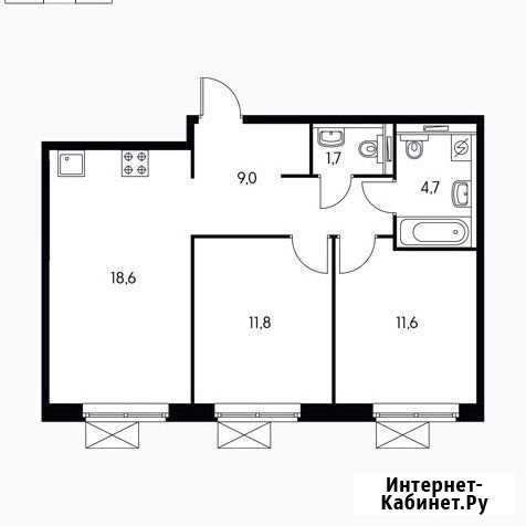 2-комнатная квартира, 57 м², 11/16 эт. на продажу в Видном Видное - изображение 1