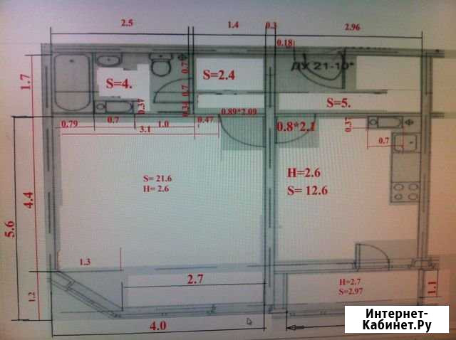 1-комнатная квартира, 46.3 м², 12/19 эт. в аренду на длительный срок в Санкт-Петербурге Санкт-Петербург - изображение 1