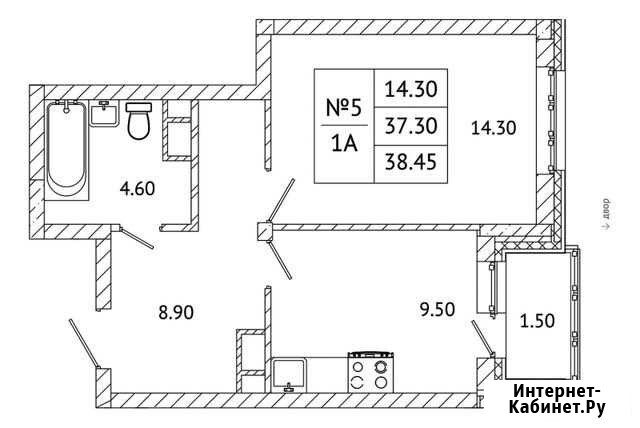 1-комнатная квартира, 38.5 м², 1/5 эт. на продажу в Малаховке Малаховка - изображение 1