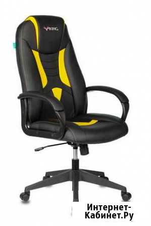 Кресло игровое Бюрократ Viking-8N черный/желтый Петрозаводск - изображение 1