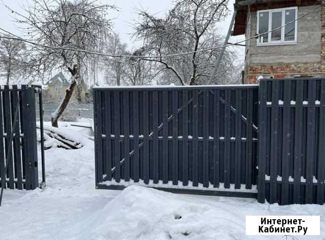 Откатные ворота из евроштакетника Бугры - изображение 1