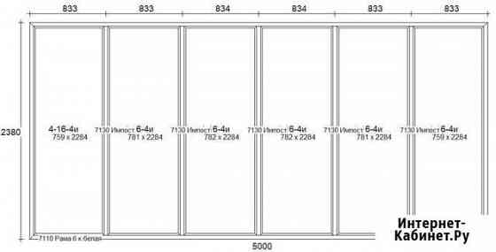 Окна пластиковые витражные 5000*2380 под заказ Калининград