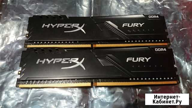 Kingston HyperX fury Black (HX432C16FB3K2/8) 8 гб Пятигорск - изображение 1
