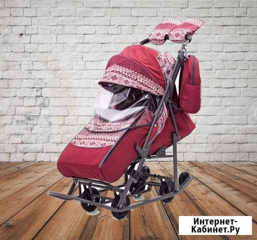 Санки Коляска прогулочная скандинавия цвет бордо Нижний Новгород