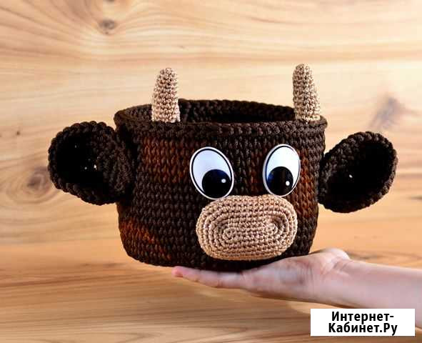 Корзинка вязаная декоративная корова Хохольский - изображение 1
