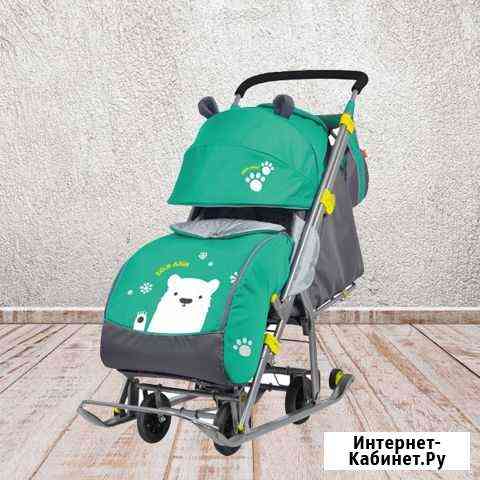 Санки-коляска Ника нд-7 Медвежонок изумрудный *2 Нижний Новгород