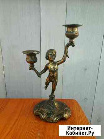 Подсвечник бронза, позолота Калининград