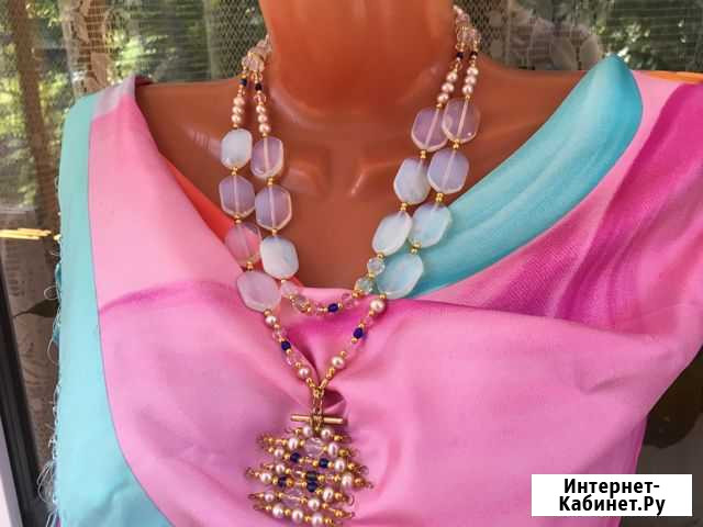 Бусы из опалита и жемчуга Нижний Новгород - изображение 1