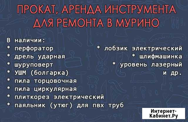 Аренда инструмента для ремонта в Мурино, прокат Мурино - изображение 1