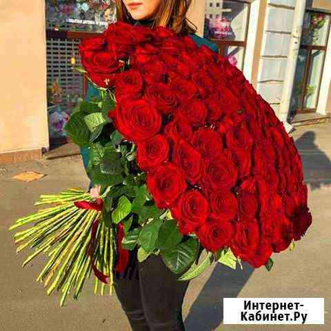 101 высокая роза 80 см Доставка Тюмень