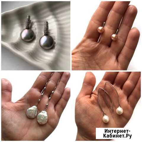 Серебряные серьги с жемчугом Рязань - изображение 1