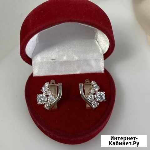 Серьги из золота с фианитами Ульяновск - изображение 1