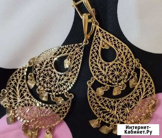 Золотые серьги Дербент - изображение 1