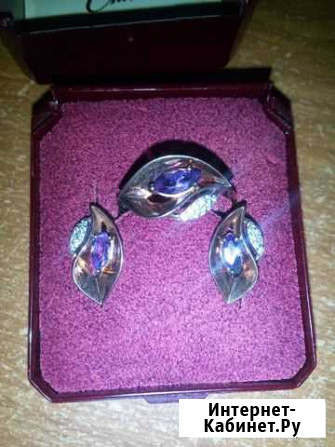 Серьги + кольцо, серебро 925 Тихорецк - изображение 1