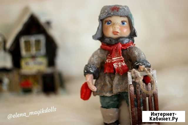 Ватная игрушка Санька с санками Костомукша - изображение 1