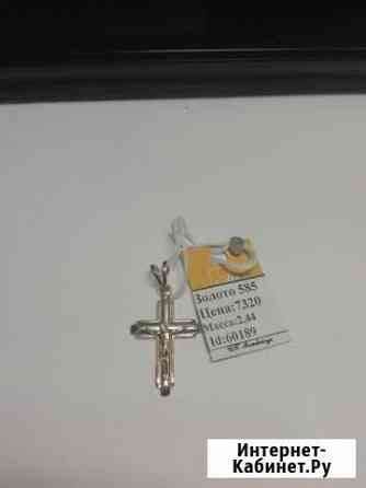 Крест нательный с белой вст. Золото 585пр(ет60189) Курск