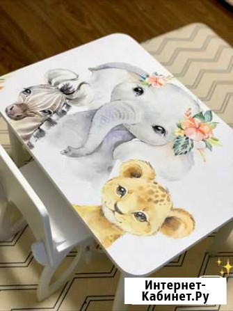 Детский столик и стульчик новый из дерева Санкт-Петербург - изображение 1