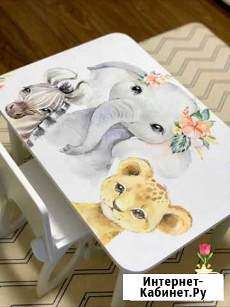 Стол столик детский со стульчиком новый белый Екатеринбург - изображение 1