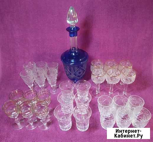 Графин и наборы рюмок по 6шт. из хрусталя / стекла Ульяновск - изображение 1
