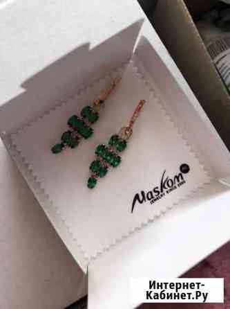 Золотые серьги с изумрудами Владикавказ