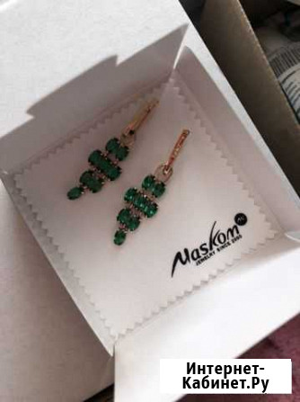 Золотые серьги с изумрудами Владикавказ - изображение 1