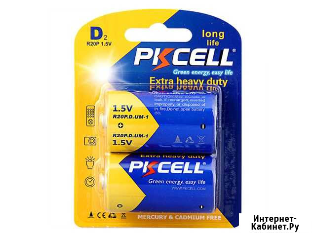 Солевой элемент питания pkcell R20P-2B тип - D(R20 Старый Оскол - изображение 1