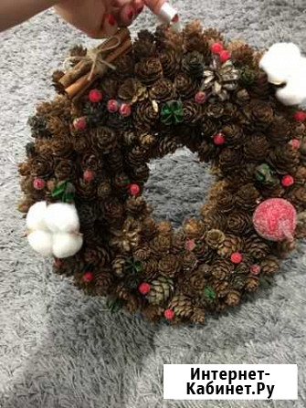 Новогодний венок ручной работы Калуга - изображение 1