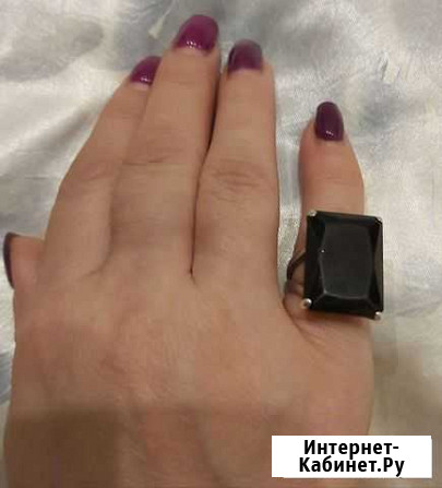 Серебряное кольцо с ониксом 16р Череповец - изображение 1
