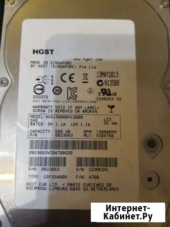 Жесткий диск hdd hgst HUS156060VLS600 Домодедово - изображение 1
