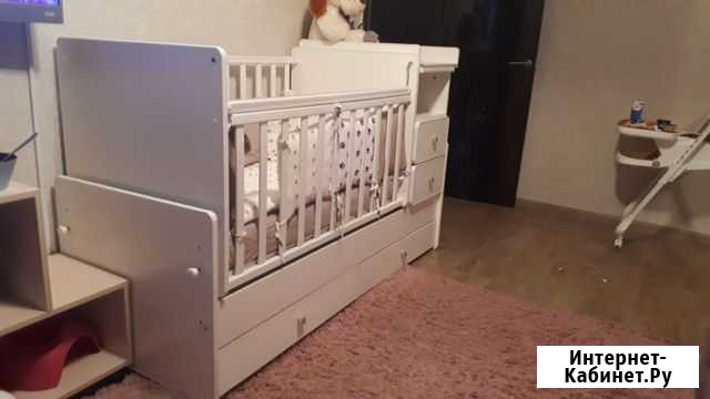 Детская кроватка с маятником и комодом Брянск - изображение 1