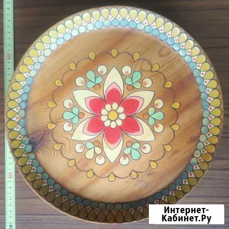 Блюдо дерево роспись Вихоревка - изображение 1