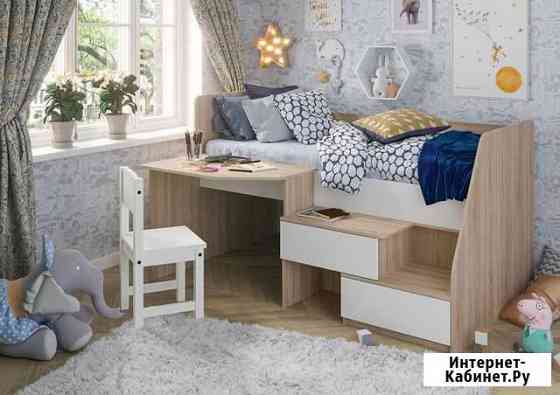 Кровать детская с выдвижными ящиками и столом Новосибирск
