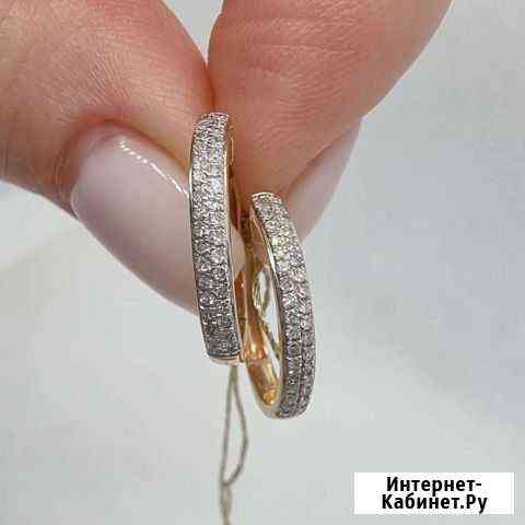 Новые золотые серьги с бриллиантами Краснодар