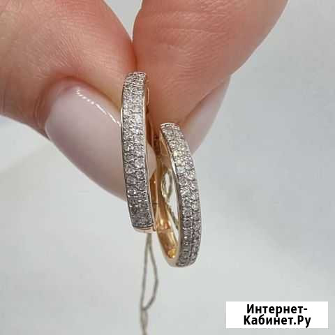 Новые золотые серьги с бриллиантами Краснодар - изображение 1