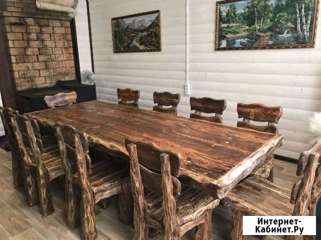 Кухонный стол и стулья новые массив ручная работа Петропавловск-Камчатский - изображение 1