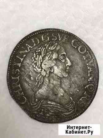 Монета шведская 1 марка 1649 Выборг