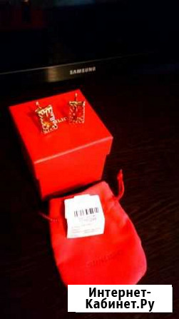 Серьги новые серебро в позолоте с янтарем Липецк - изображение 1