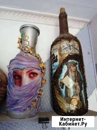Бутылка, декупаж, подарок Рязань - изображение 1