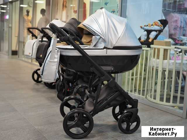 Коляска 2в1 Peppy Crystal серебро Брянск - изображение 1