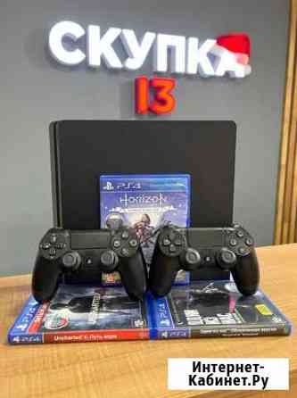 Sony PS4 Slim 1 TB + 2 геймпада + игры Саранск