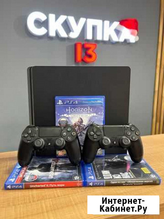 Sony PS4 Slim 1 TB + 2 геймпада + игры Саранск - изображение 1