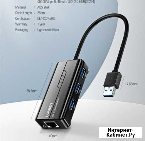 Внешняя сетевая карта Ugreen Шахты - изображение 1