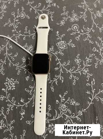 Смарт-часы Apple watch 6 белые с золотым ремнем Отрадный - изображение 1